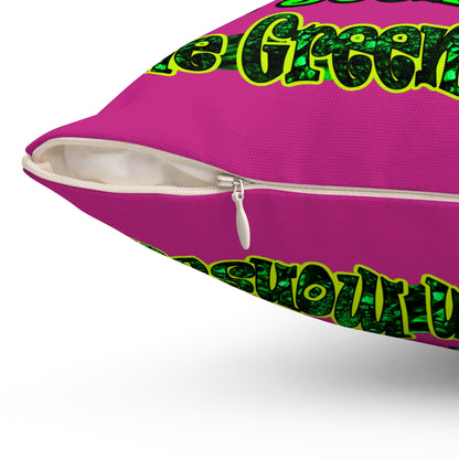 christmas spirits of boston - Spun Polyester Square Pillow - (pink)