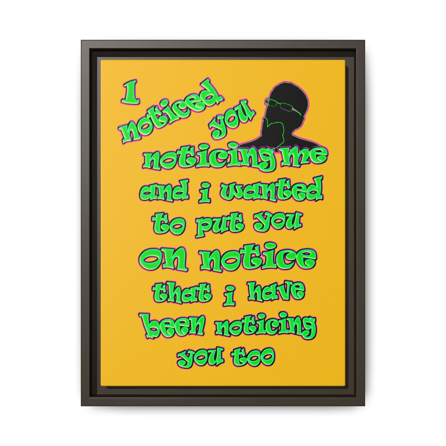 noticed you noticing - framed canvas art (yellow)
