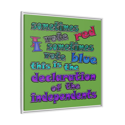 declaration of the independents - framed canvas art (green)
