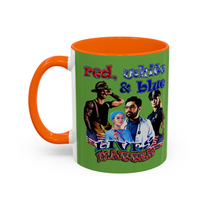 rw&b lives matter - Accent Mug (green)