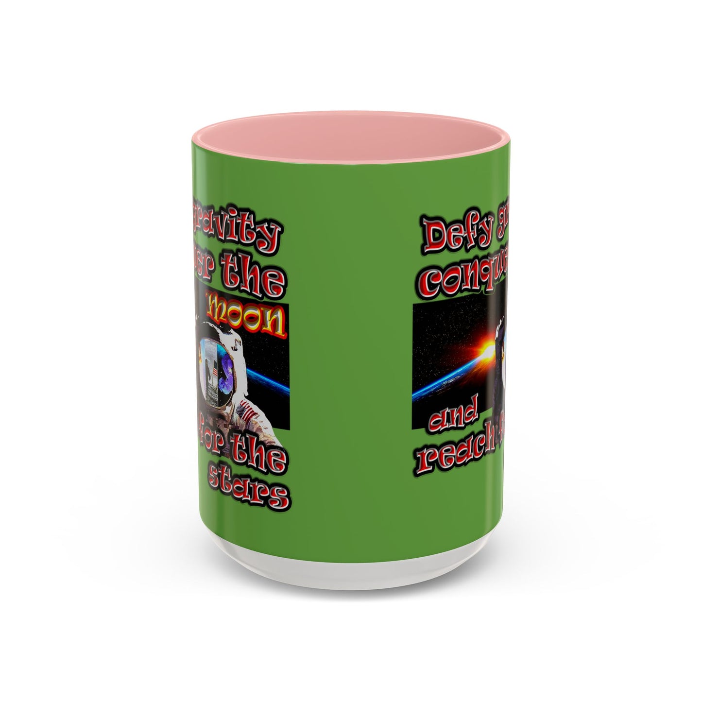 defy conquer reach - Accent Mug (green)