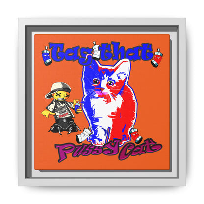 tag that - framed canvas art (orange)