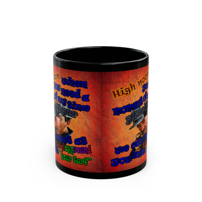 high noon - Black Mug (burnt orange)