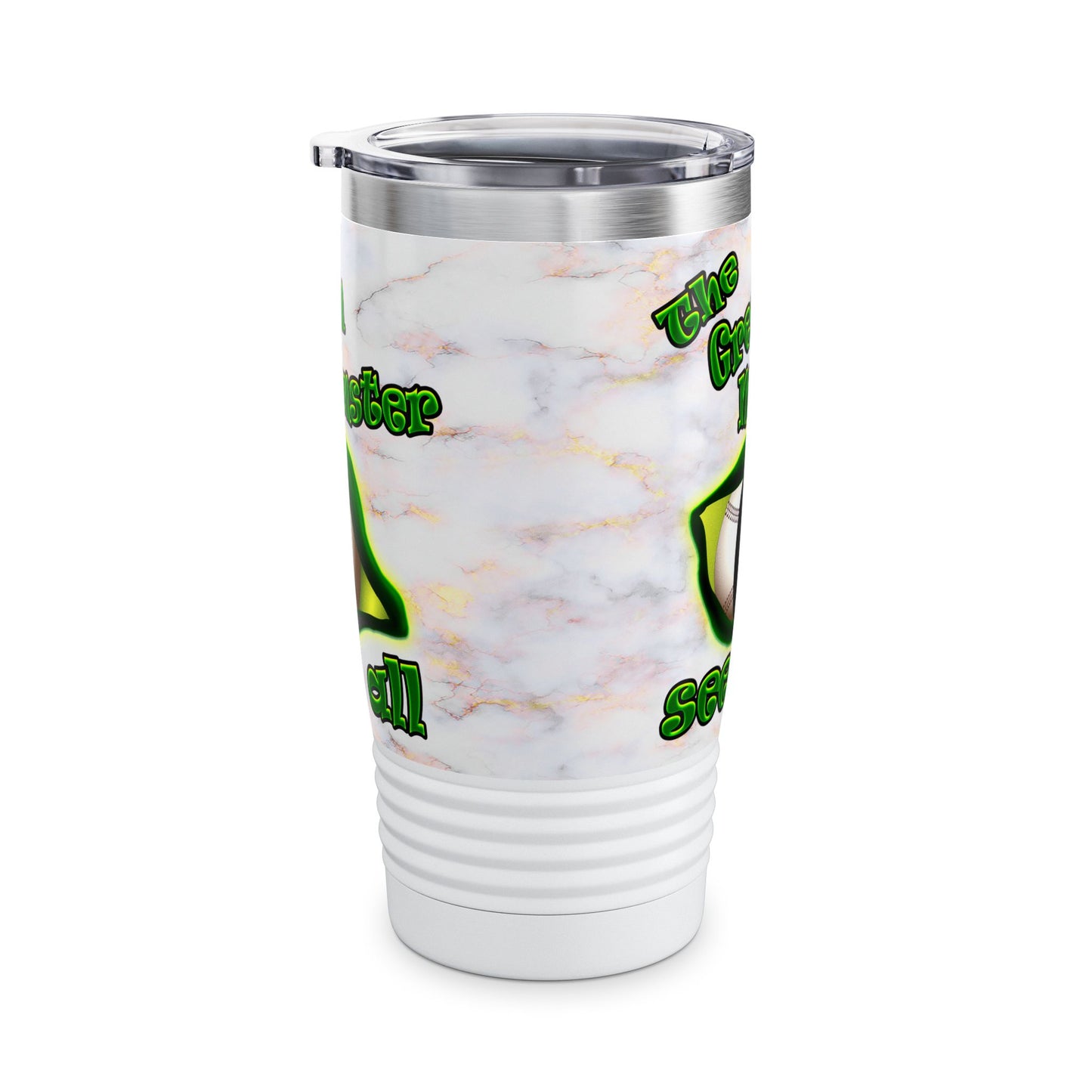 green monster - Ringneck Tumbler, 20oz (white marble)