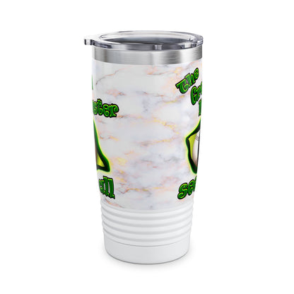 green monster - Ringneck Tumbler, 20oz (white marble)