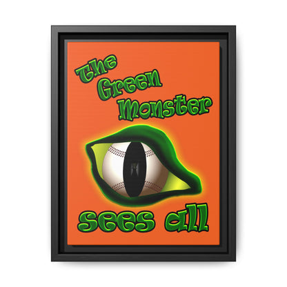 green monster - framed canvas art (orange)