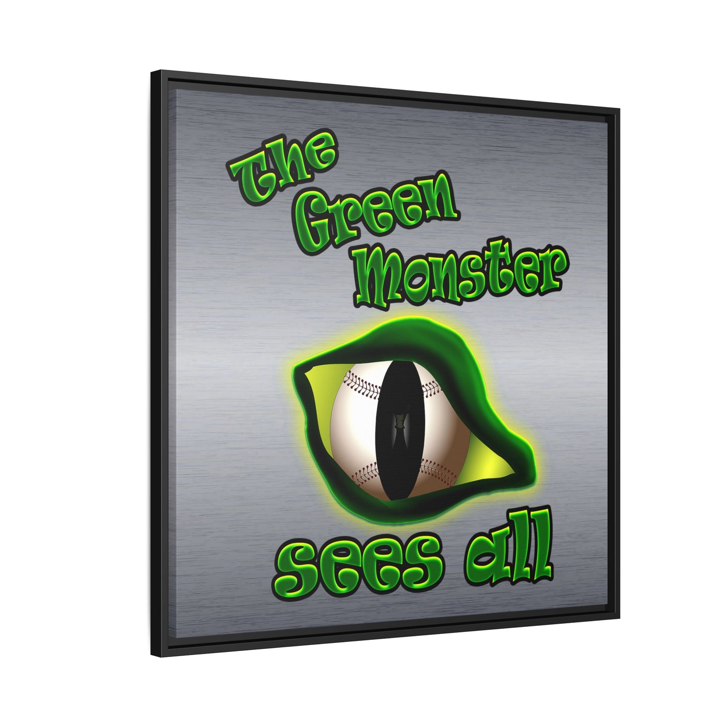 green monster - framed canvas art (brushed nickel)