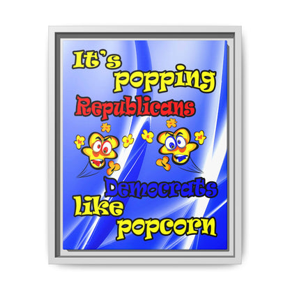 popping like popcorn - framed canvas art (blue-white wave)