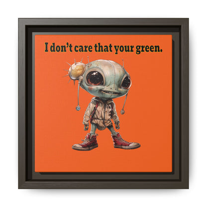 I don't care that your green - framed canvas art (orange)