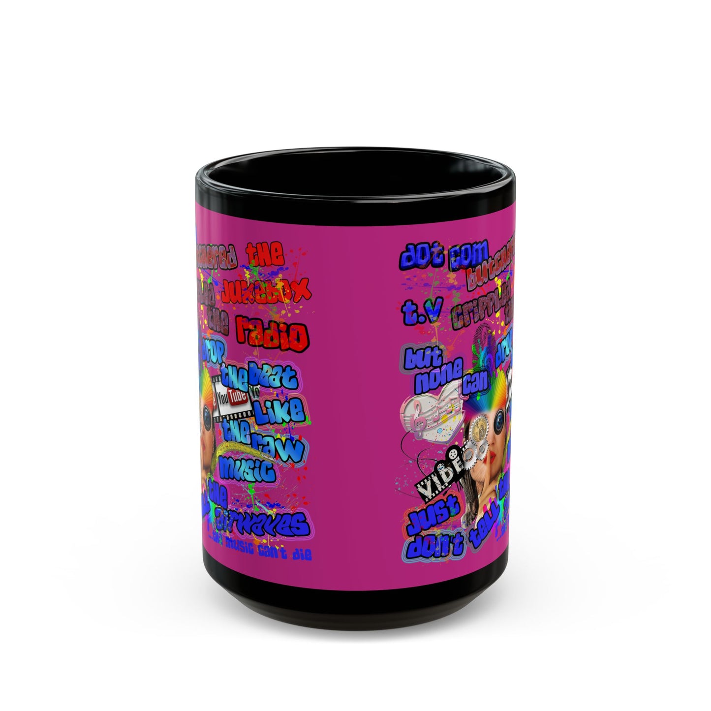 drop the beat - Black Mug (pink)