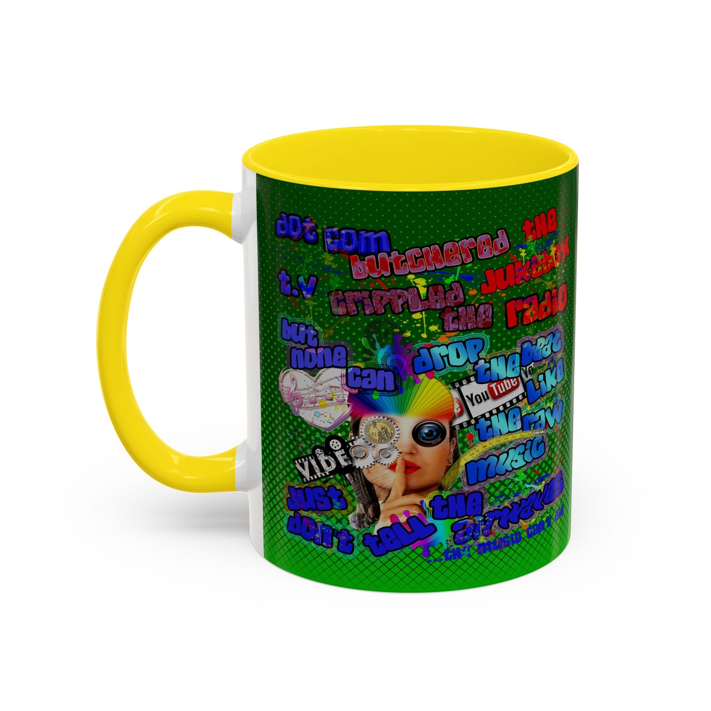 drop the beat - Accent Mug (logo green)