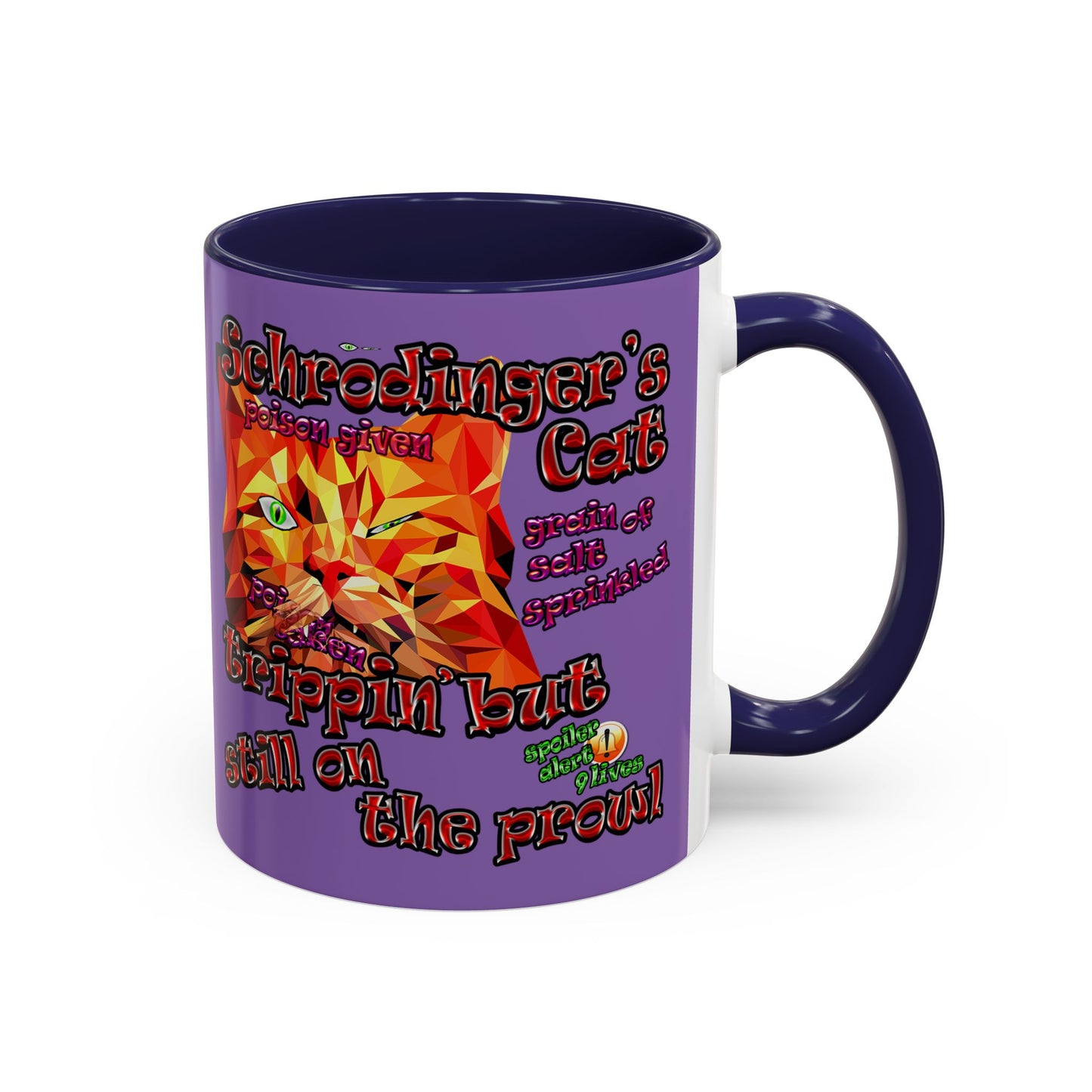 schrodinger's cat - Accent Mug (light purple)