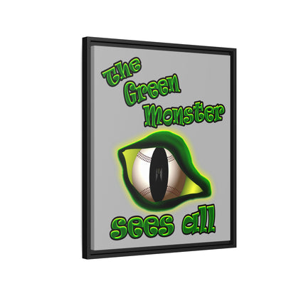 green monster - framed canvas art (light grey)