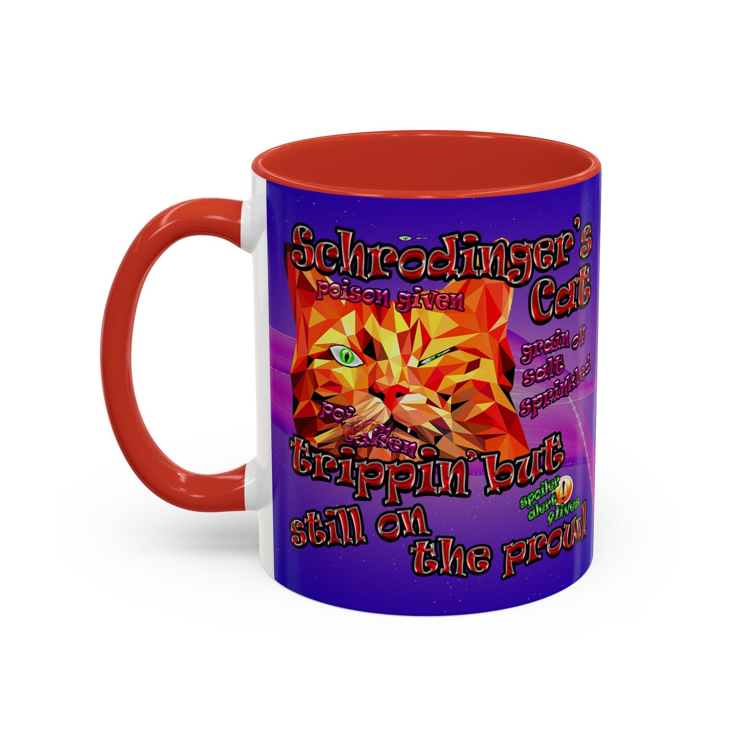 schrodinger's cat - Accent Mug (purple-pink wave)