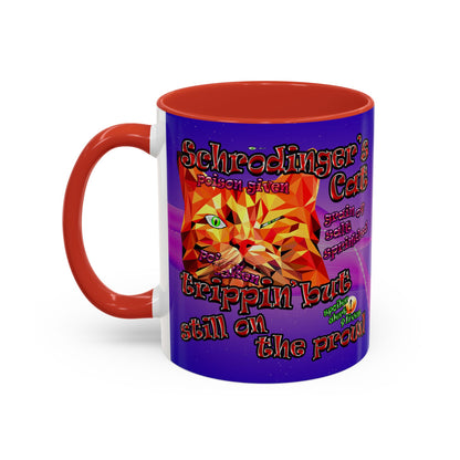 schrodinger's cat - Accent Mug (purple-pink wave)