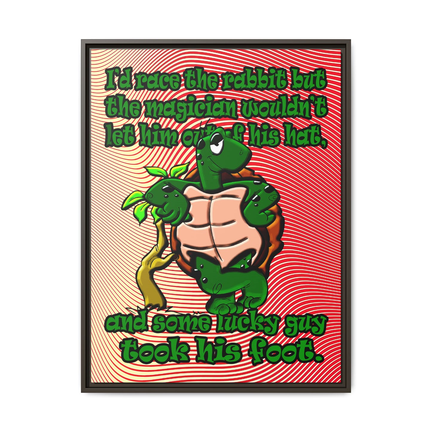 turtle race - framed canvas art (yellow-orange wave)