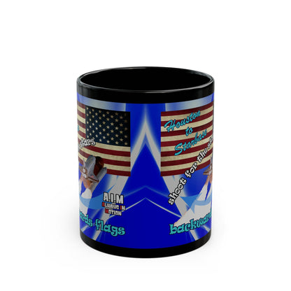 shoot for the stars - Black Mug (blue-white wave)