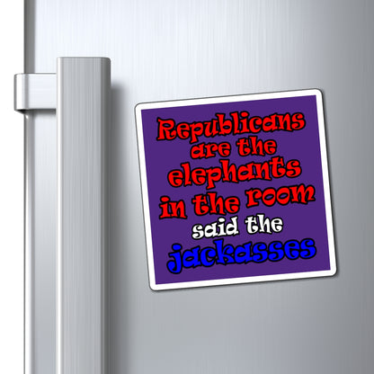 donkeys and elephants - Magnets - (purple)