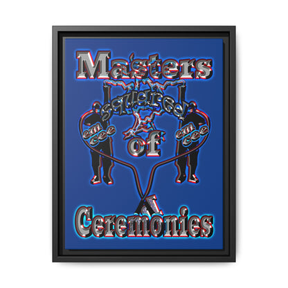 em cee squared - framed canvas art (dark blue)