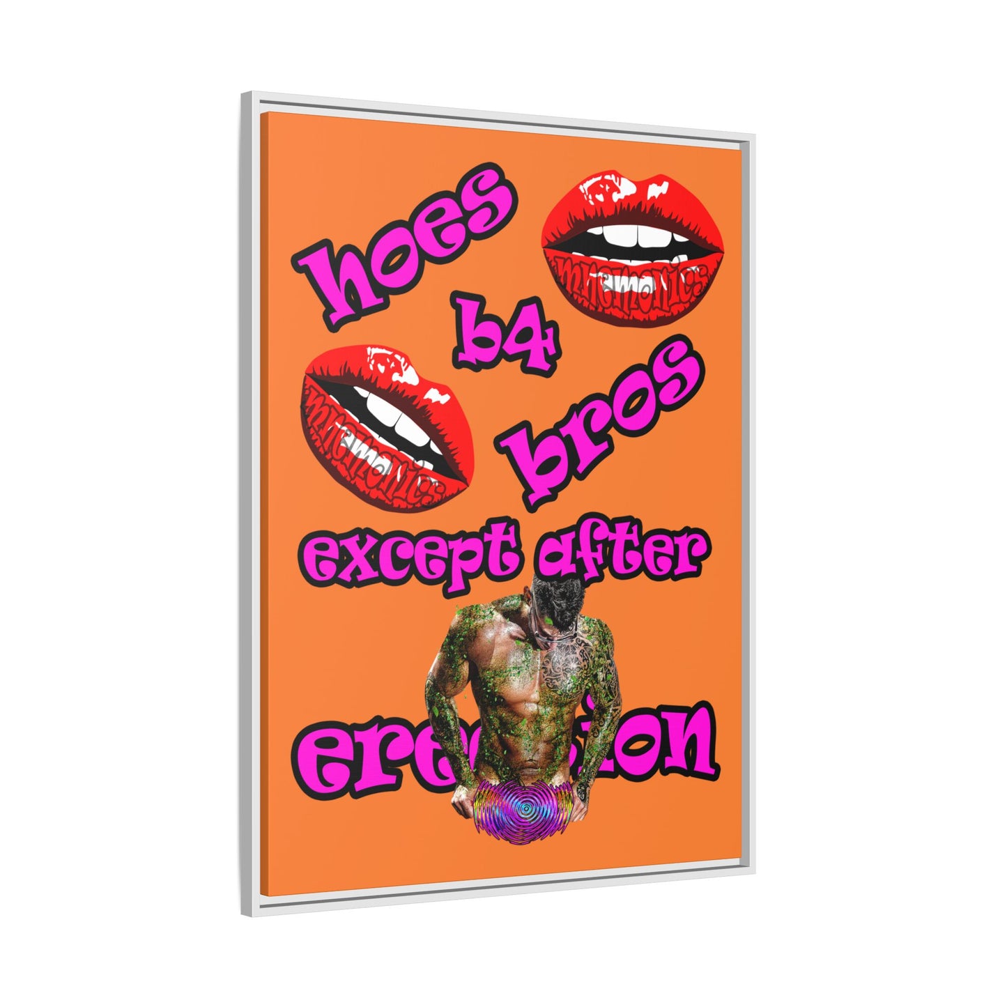 hoes b4 bros - framed canvas art (crusta)