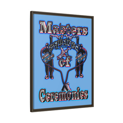 em cee squared - framed canvas art (light blue)