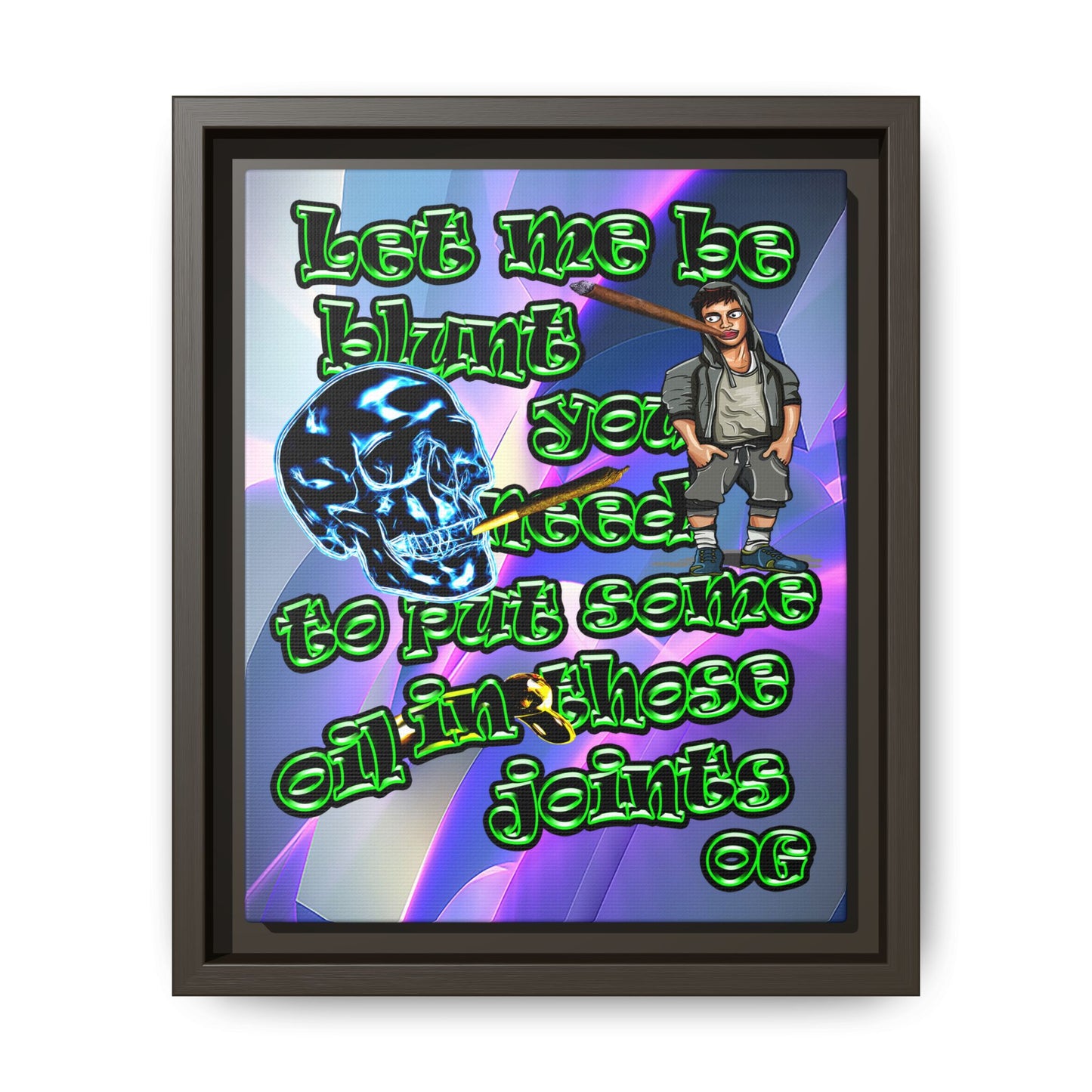 og - framed canvas art (grey-pink wave)