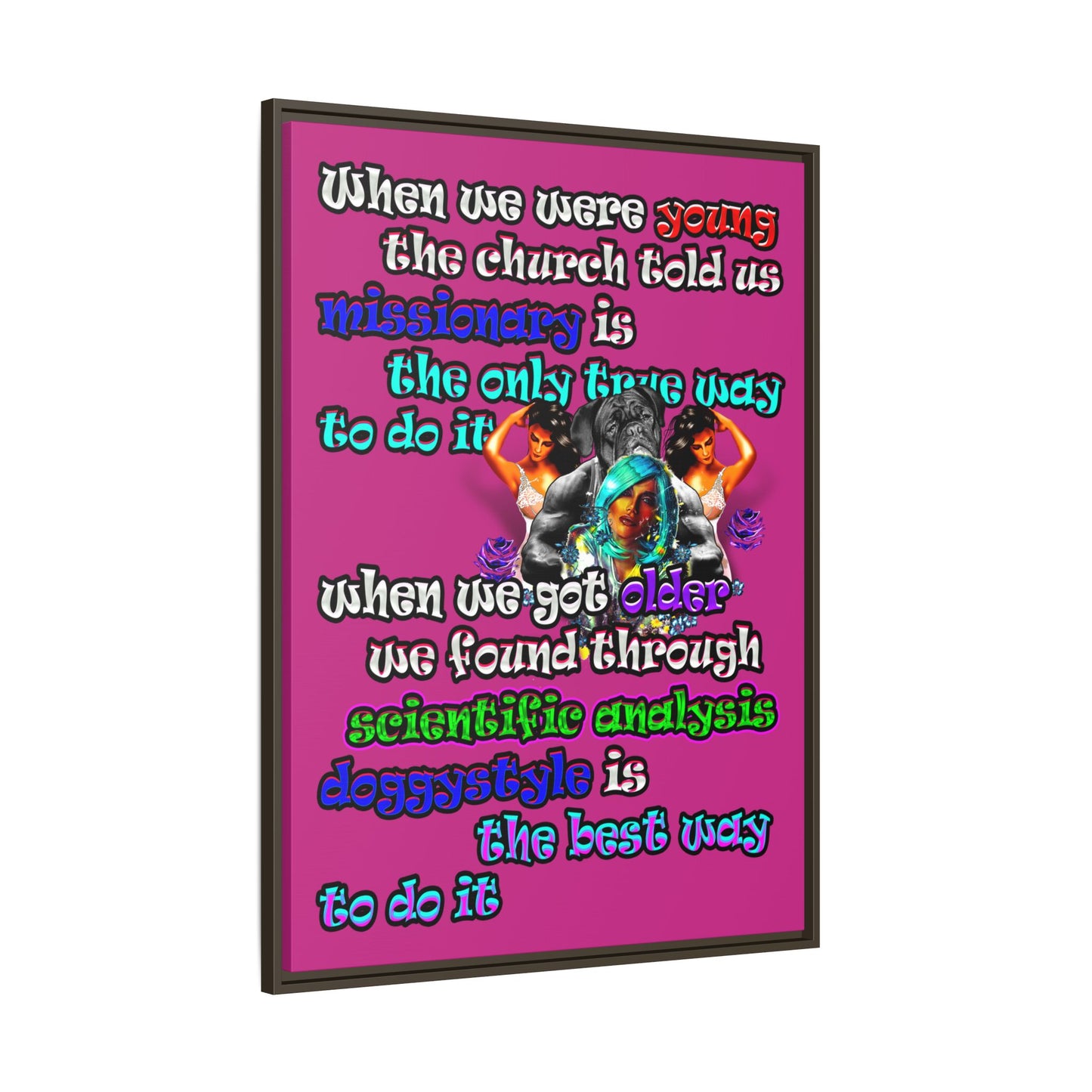 doggystyle - framed canvas art (pink)