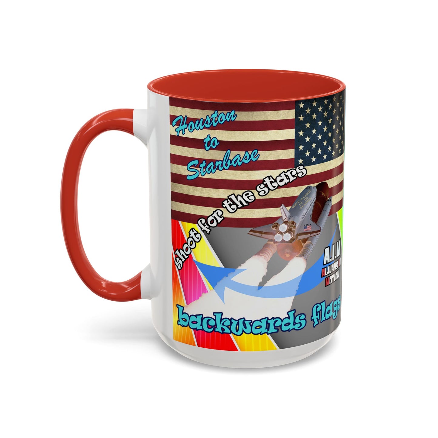 shoot for the stars - Accent Mug (rainbow split)