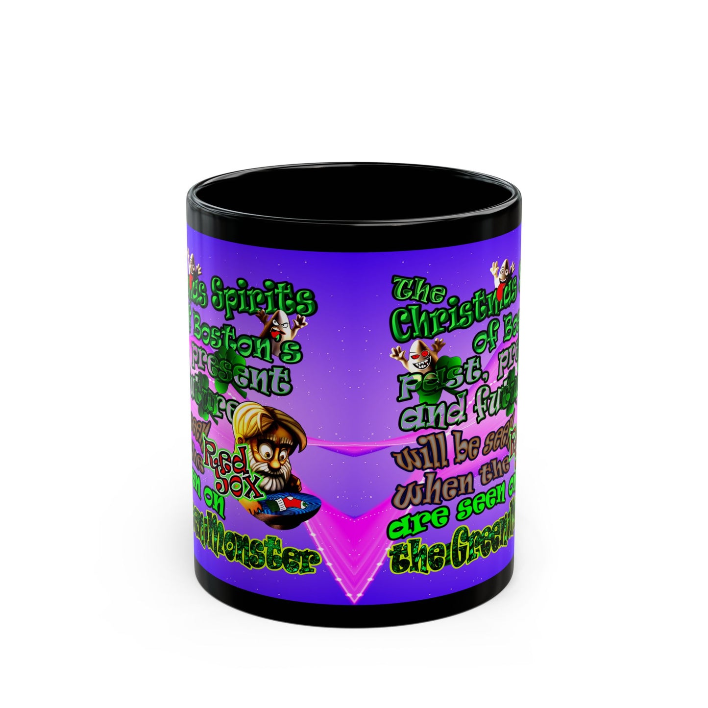 christmas spirits of boston - Black Mug (purple-pink wave)