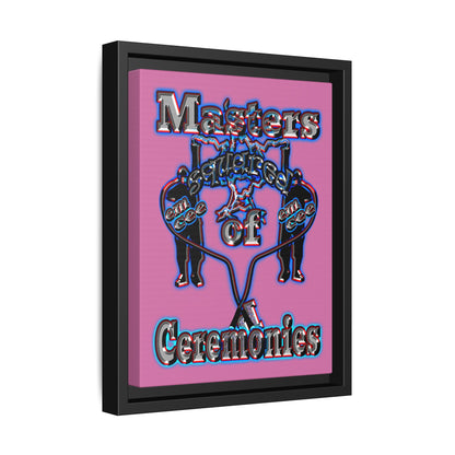 em cee squared - framed canvas art (light pink)