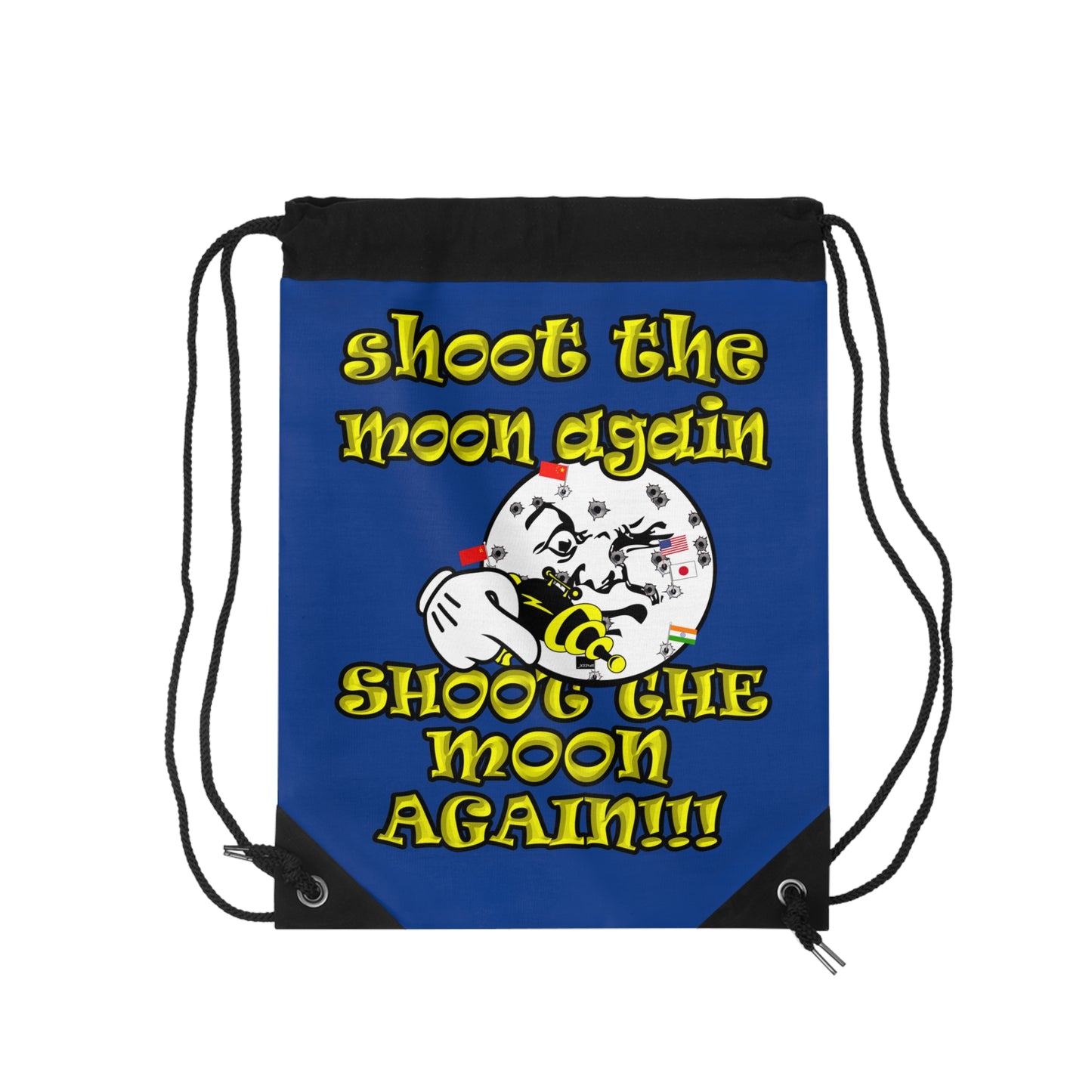 shoot the moon again - Drawstring Bag (dark blue)