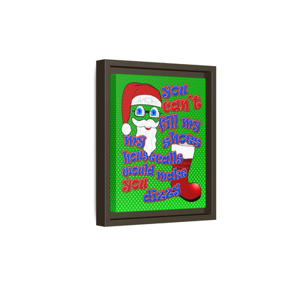 santa's shoes - framed canvas art (logo green)