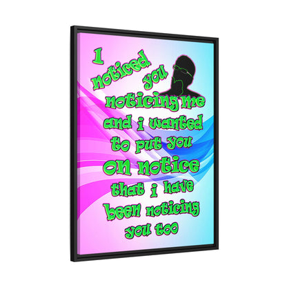 noticed you noticing - framed canvas art (light blue-pink wave)