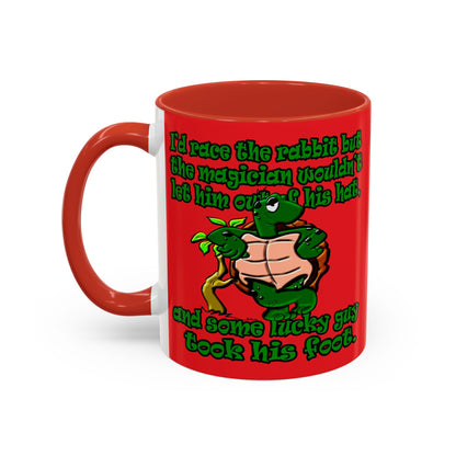turtle race - Accent Mug (red)