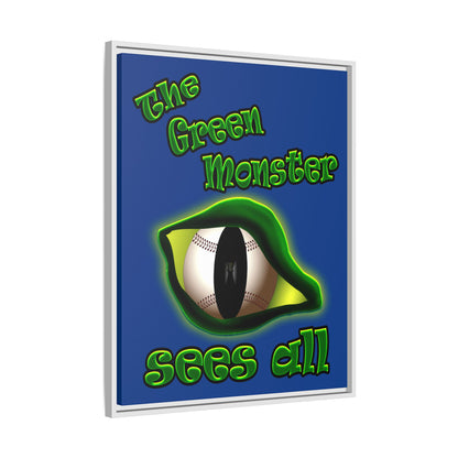 green monster - framed canvas art (dark blue)