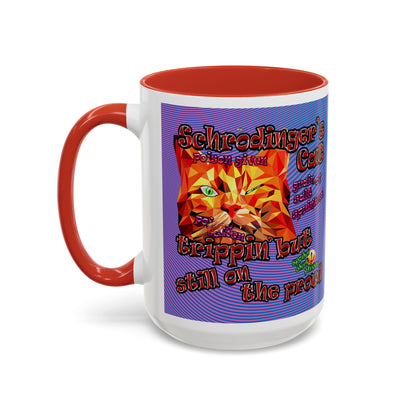 schrodinger's cat - Accent Mug (light blue-purple wave)