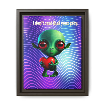 I don't care that your grey - framed canvas art (purple wave)