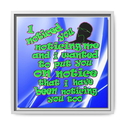 noticed you noticing - framed canvas art (blue-white wave)