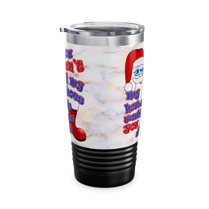 santa's shoes - Ringneck Tumbler, 20oz (white marble)