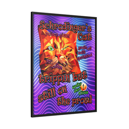 schrodinger's cat - framed canvas art (purple wave)