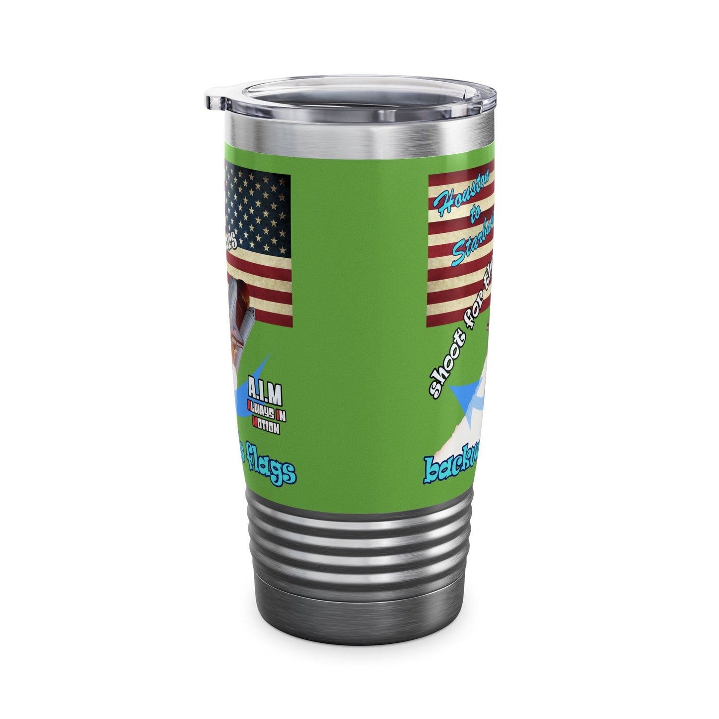 shoot for the stars - Ringneck Tumbler, 20oz (green)