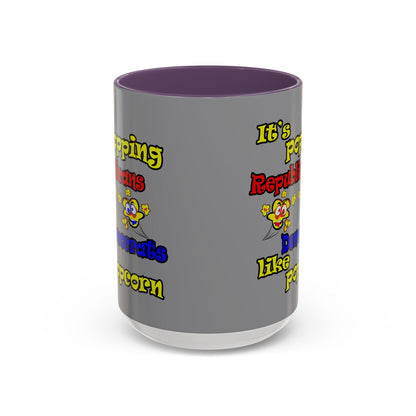 popping like popcorn - Accent Mug (grey)