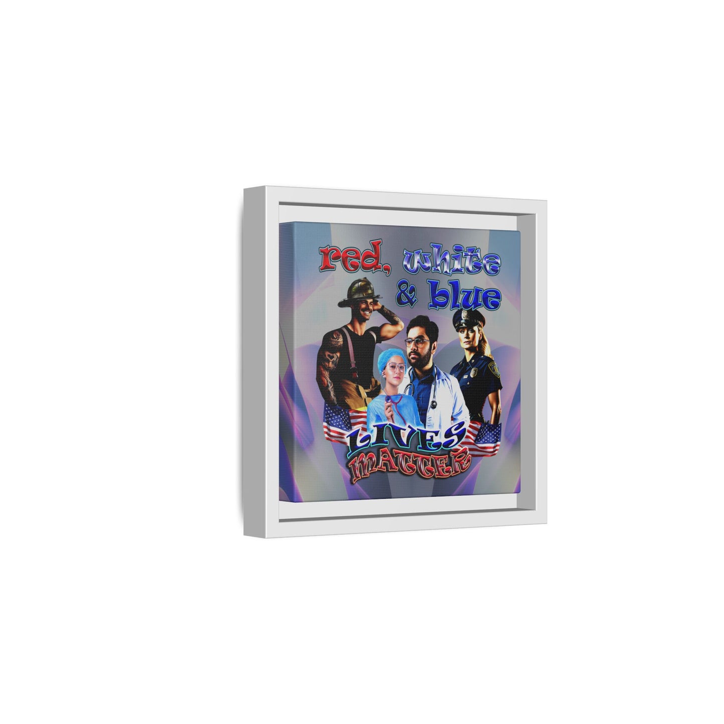 rw&b lives matter - framed canvas art (grey-pink wave)