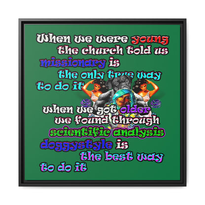 doggystyle - framed canvas art (dark green)