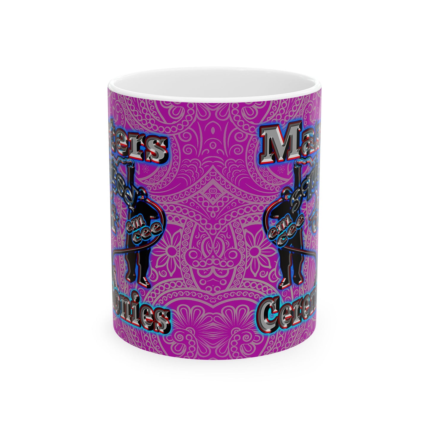 em cee squared - White Mug (pink swirl)