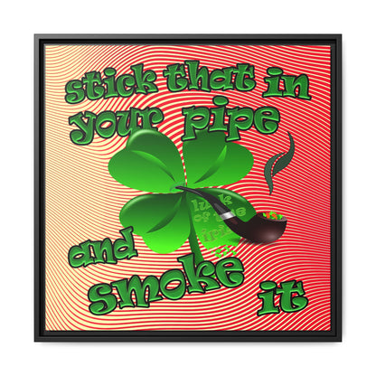 stick that in your pipe and smoke it - framed canvas art (yellow-orange wave)