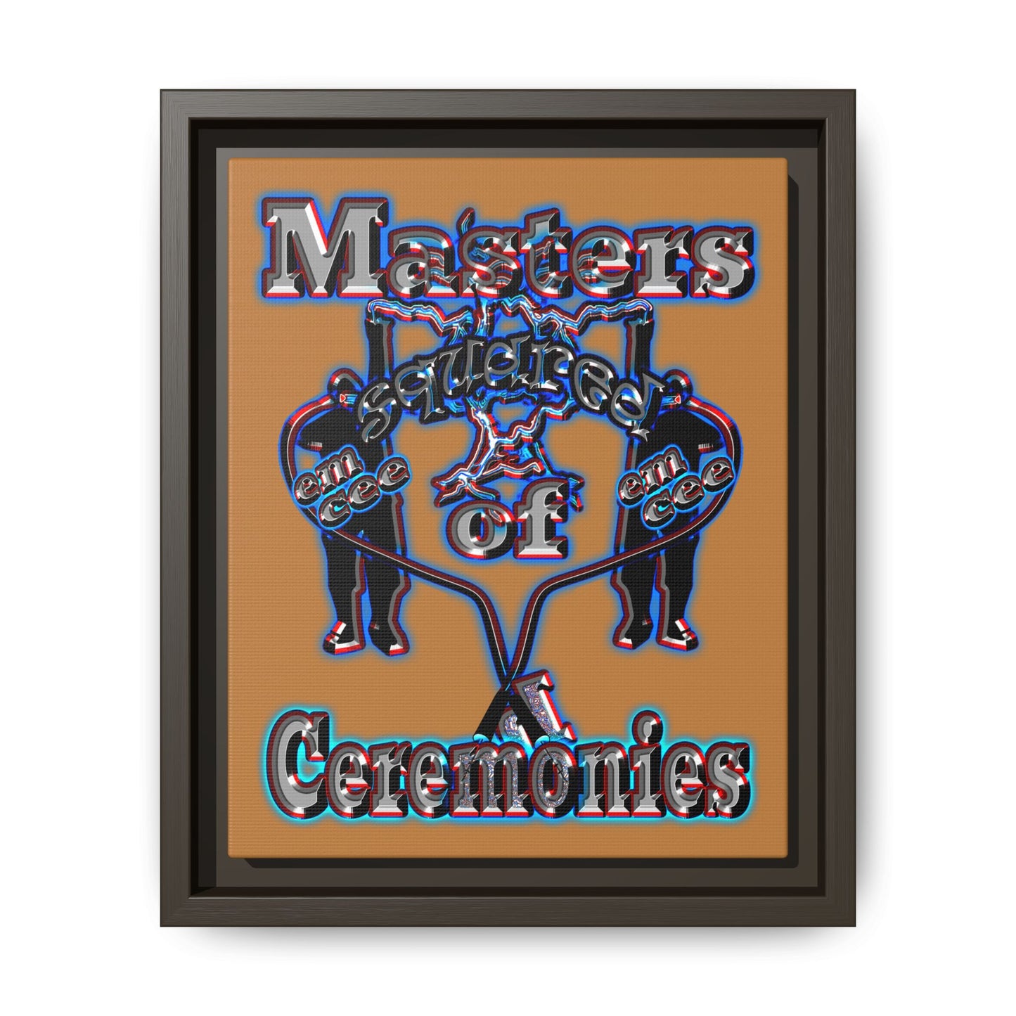 em cee squared - framed canvas art (light brown)