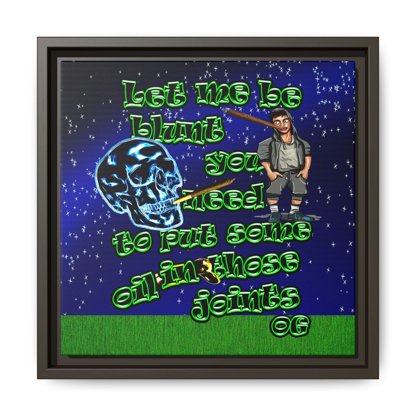 og - framed canvas art ('snoops' background)