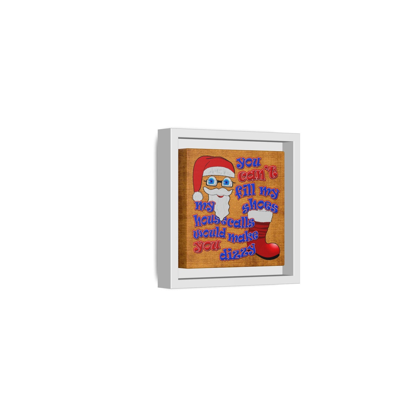 santa's shoes - framed canvas art (brown papyrus)