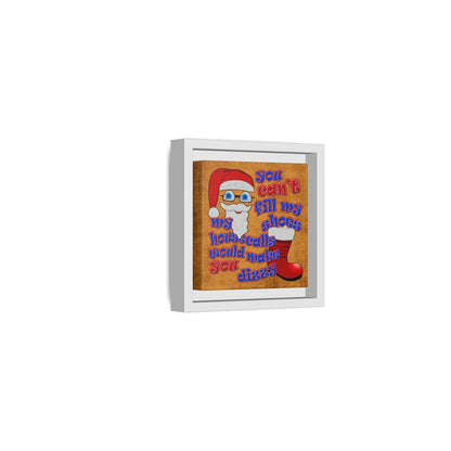 santa's shoes - framed canvas art (brown papyrus)